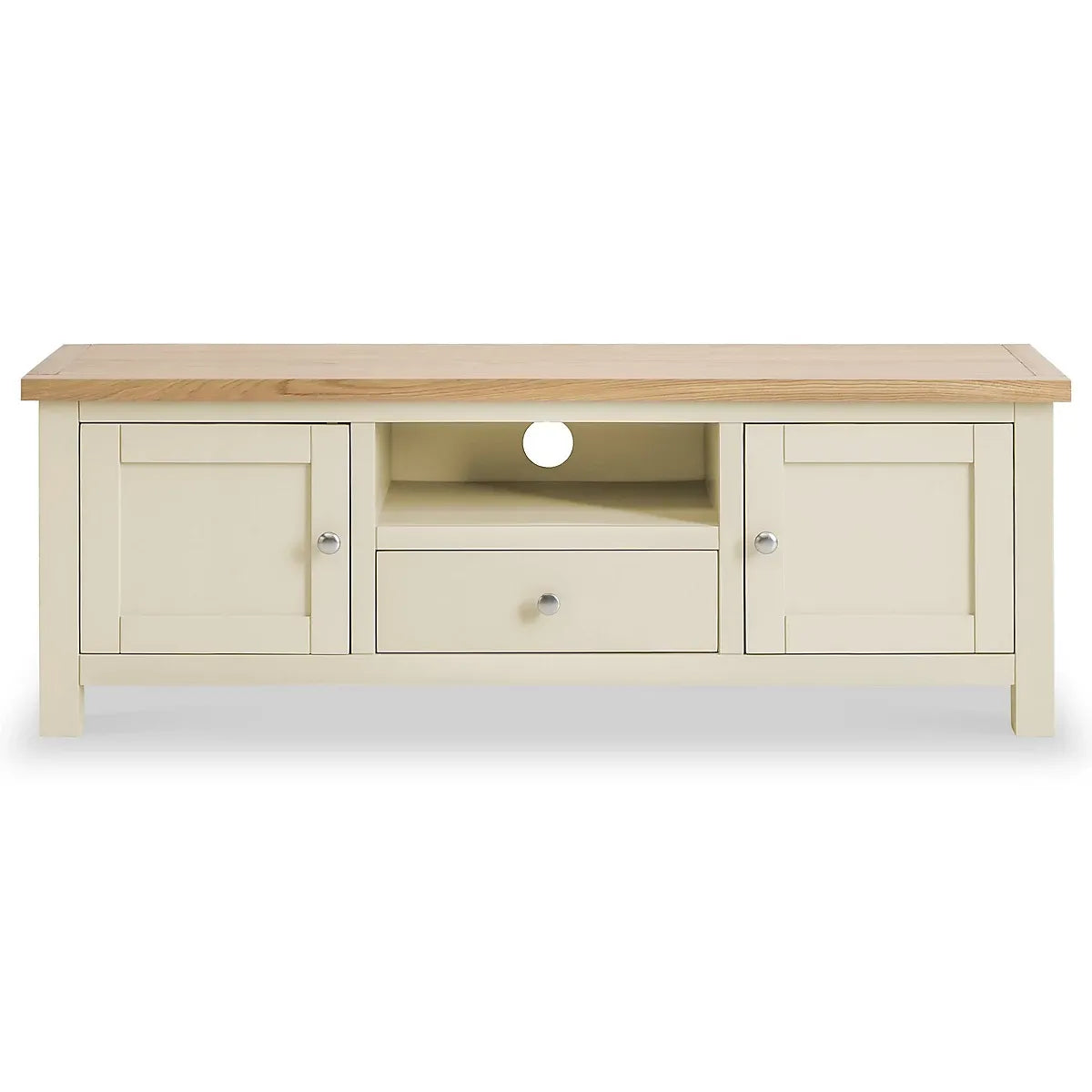 Farrow Cream TV Unit Premium Wide Oak Top Roseland Home-Furniture Kingdom